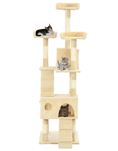 Загрузите изображение в средство просмотра галереи, Ansamblu pisici cu stâlpi din funie de sisal, 170 cm, bej Lando - Lando

