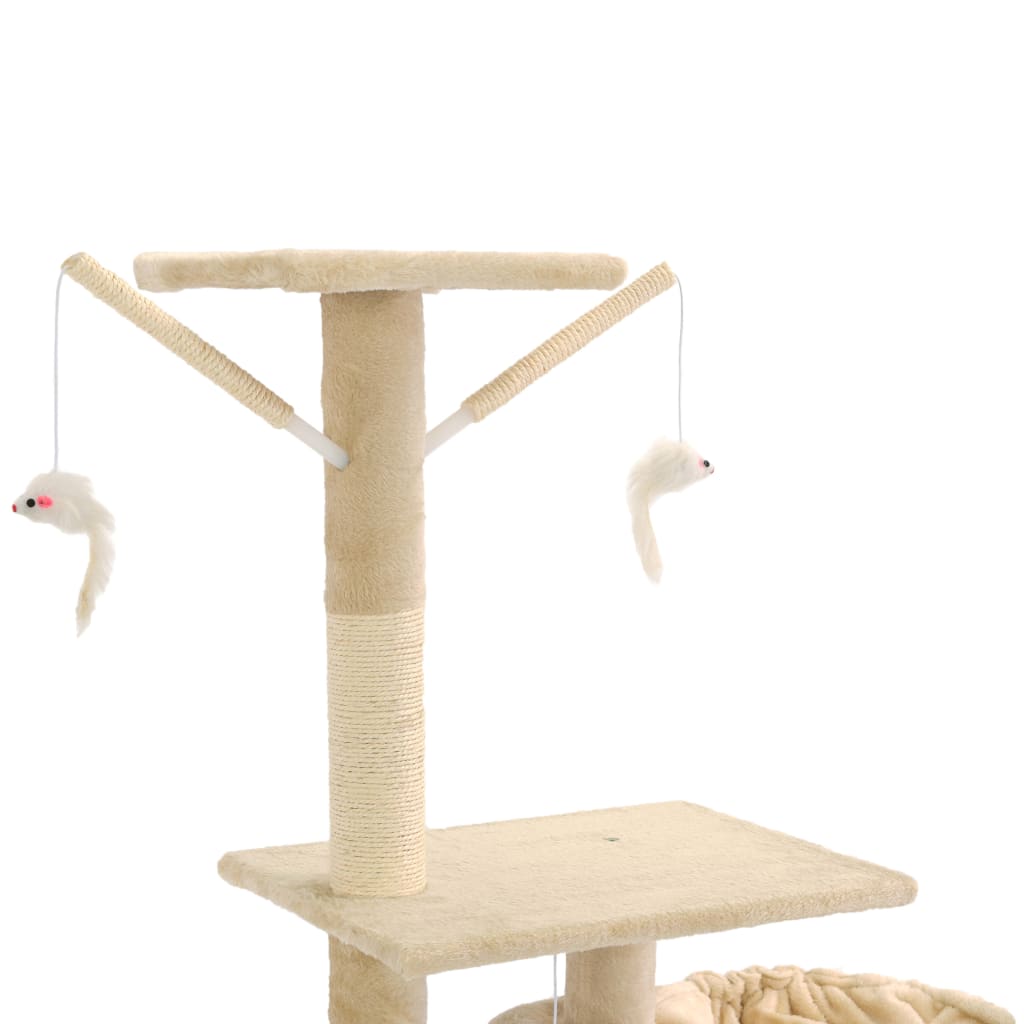Ansamblu pentru pisici stâlpi din funie de sisal 230-250 cm bej Lando - Lando