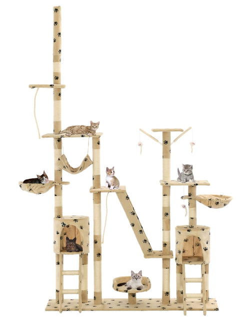 Încărcați imaginea în vizualizatorul Galerie, Ansamblu pisici cu funie sisal, 230-250 cm imprimeu lăbuțe, bej Lando - Lando
