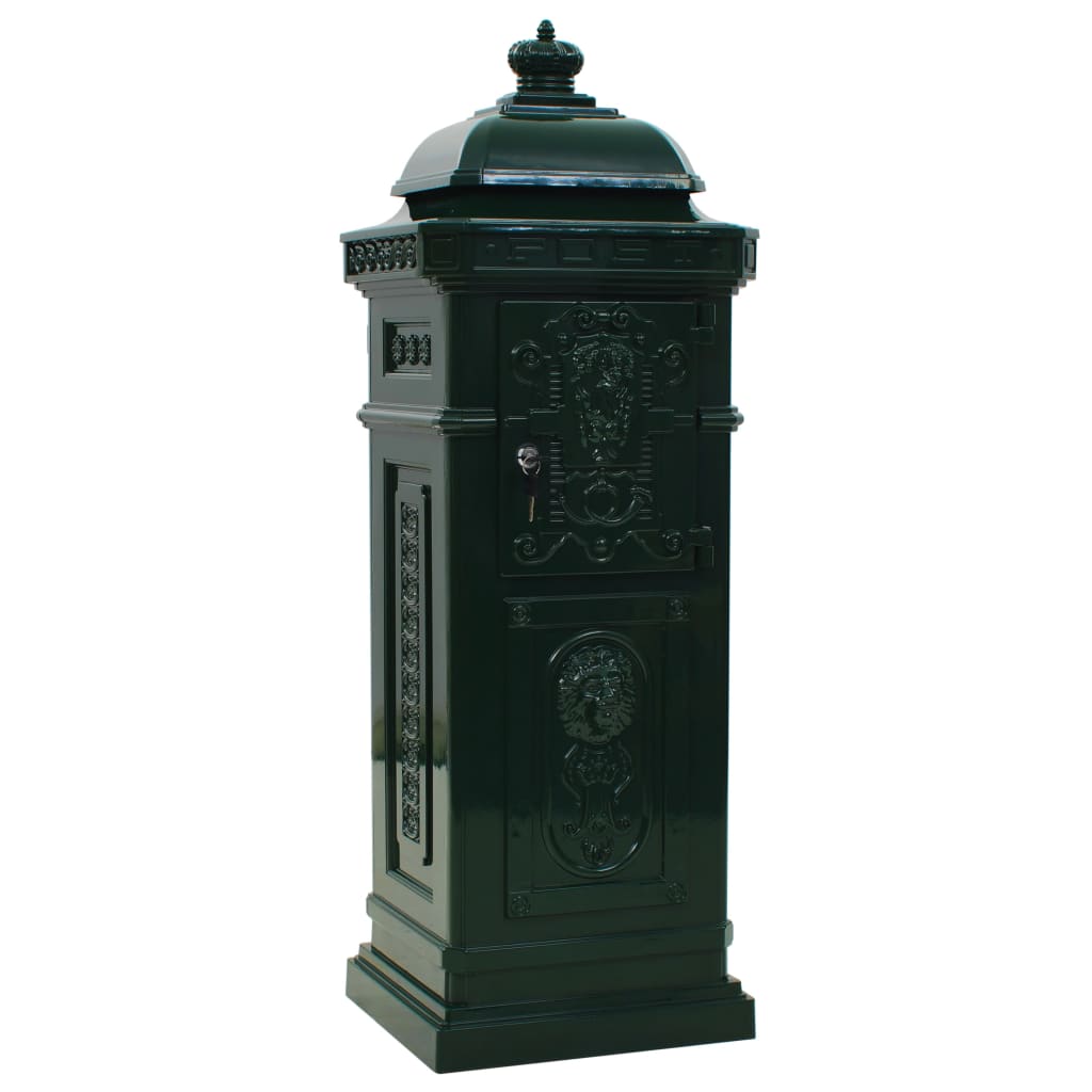 Cutie poștală stâlp, aluminiu, stil vintage, inoxidabil, verde Lando - Lando