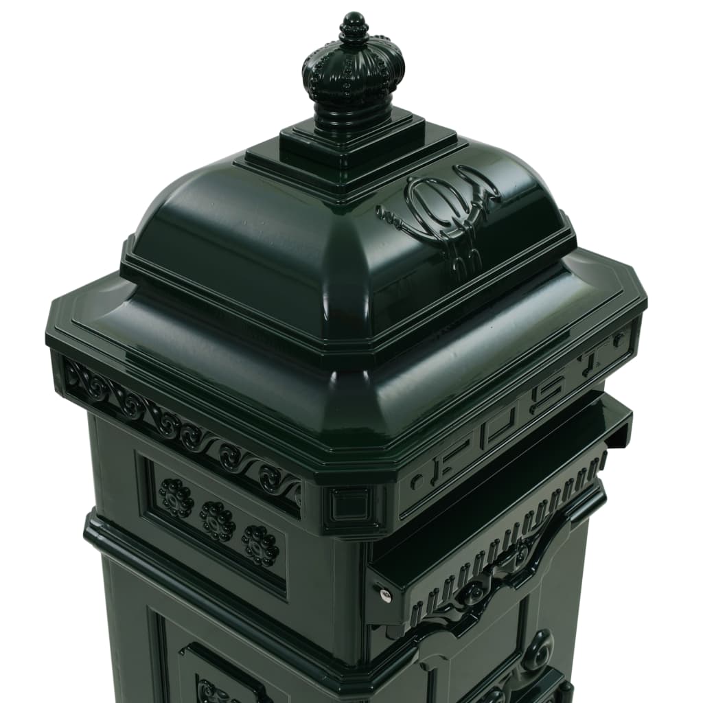 Cutie poștală stâlp, aluminiu, stil vintage, inoxidabil, verde Lando - Lando