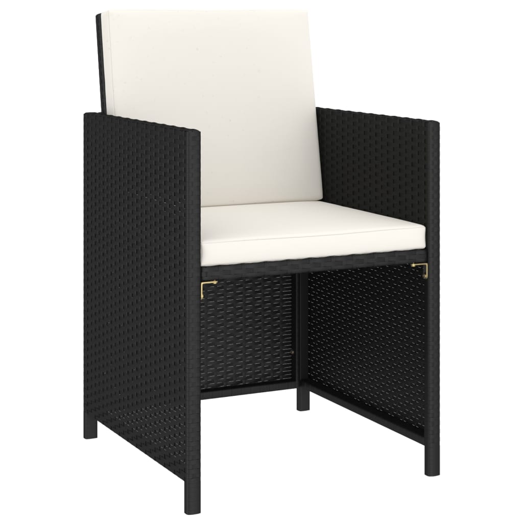 Set mobilier de exterior cu perne, 6 piese, negru, poliratan Lando - Lando