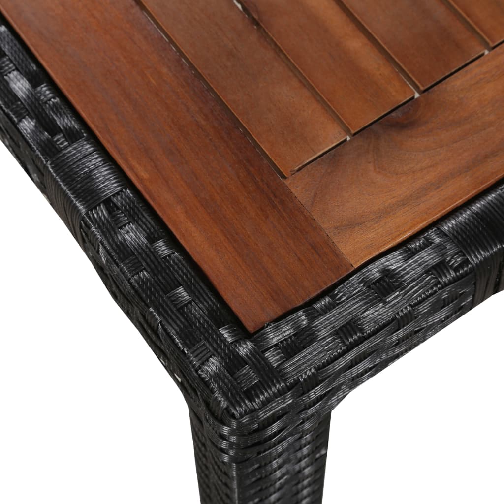 Set mobilier de exterior, 5 piese negru, poliratan, lemn acacia Lando - Lando