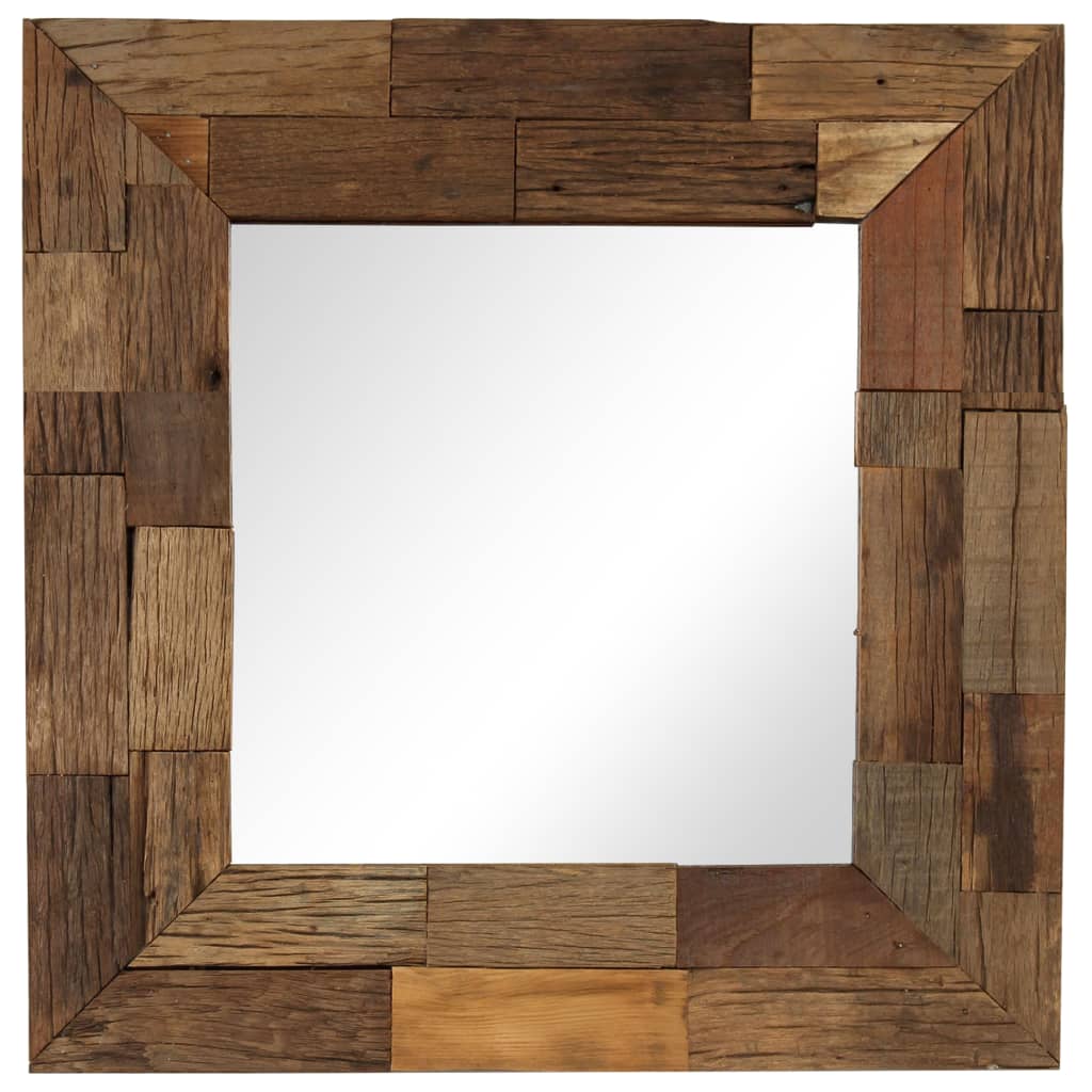 Oglindă, 50 x 50 cm, lemn masiv reciclat Lando - Lando