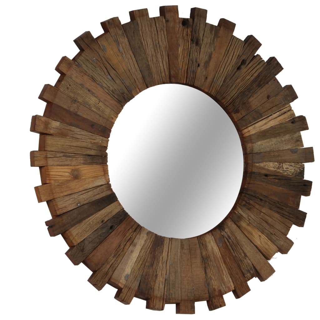 Oglindă de perete, 50 cm, lemn masiv reciclat Lando - Lando
