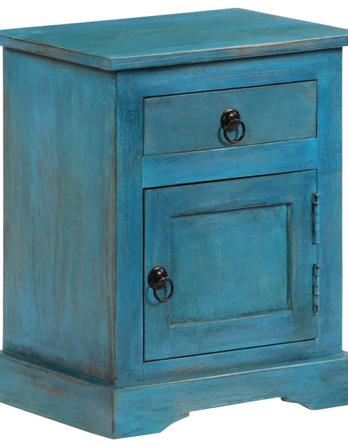 Încărcați imaginea în vizualizatorul Galerie, Noptieră, albastru, 40 x 30 x 50 cm, lemn masiv de mango - Lando
