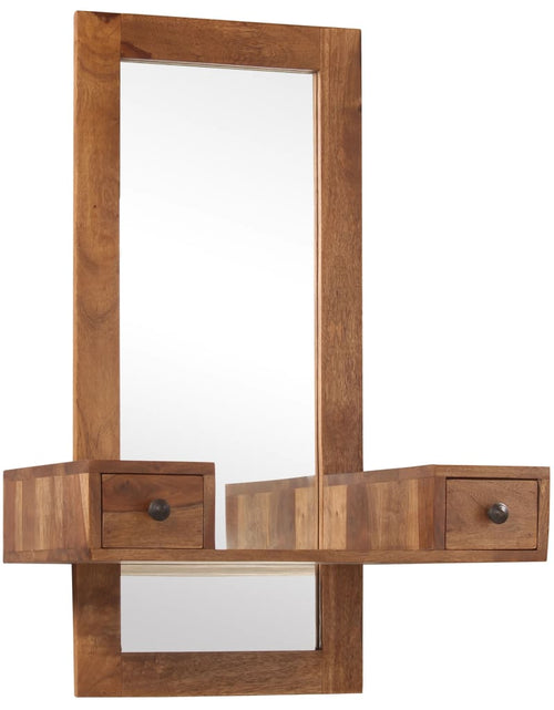 Încărcați imaginea în vizualizatorul Galerie, Oglindă cosmetică cu 2 sertare, lemn masiv de sheesham Lando - Lando
