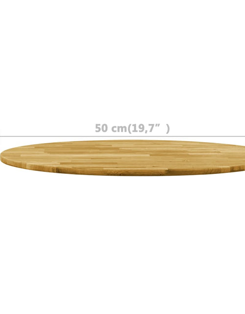 Încărcați imaginea în vizualizatorul Galerie, Blat de masă, lemn masiv de stejar, rotund, 23 mm, 500 mm - Lando
