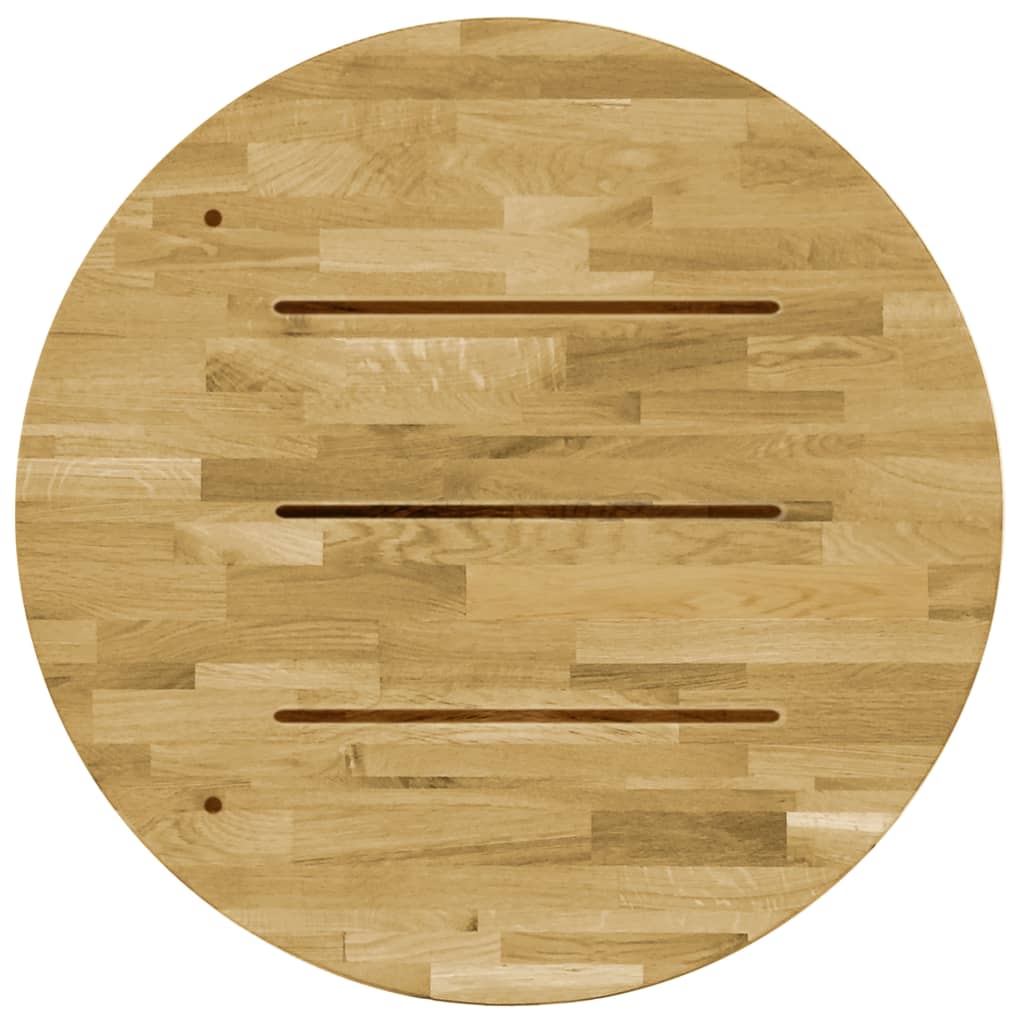 Blat de masă, lemn masiv de stejar, rotund, 23 mm, 500 mm - Lando