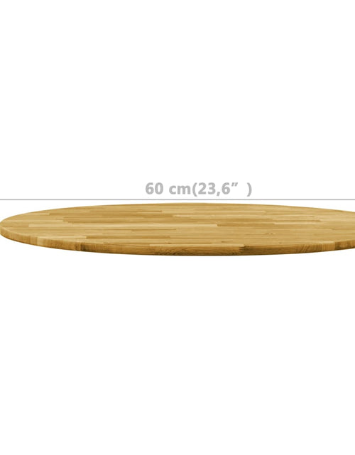 Încărcați imaginea în vizualizatorul Galerie, Blat de masă, lemn masiv de stejar, rotund, 23 mm, 500 mm - Lando
