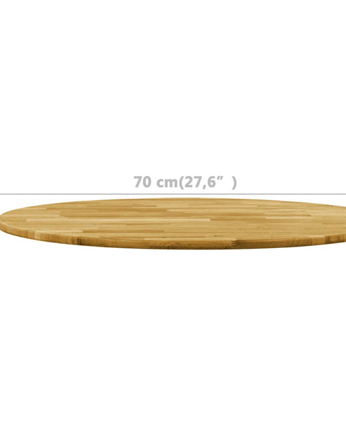 Încărcați imaginea în vizualizatorul Galerie, Blat de masă, lemn masiv de stejar, rotund, 23 mm, 700 mm - Lando
