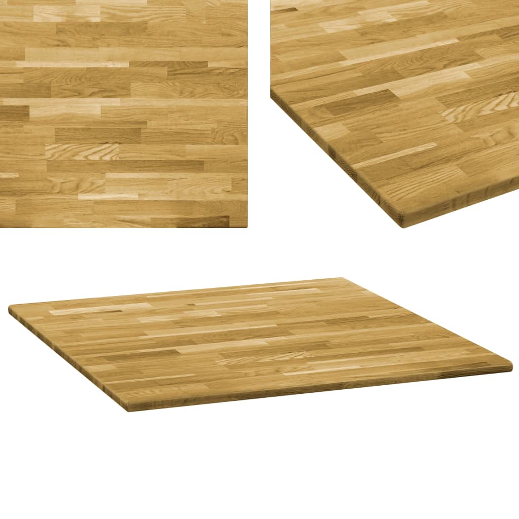 Blat de masă, lemn masiv de stejar, pătrat, 23 mm, 80x80 cm - Lando