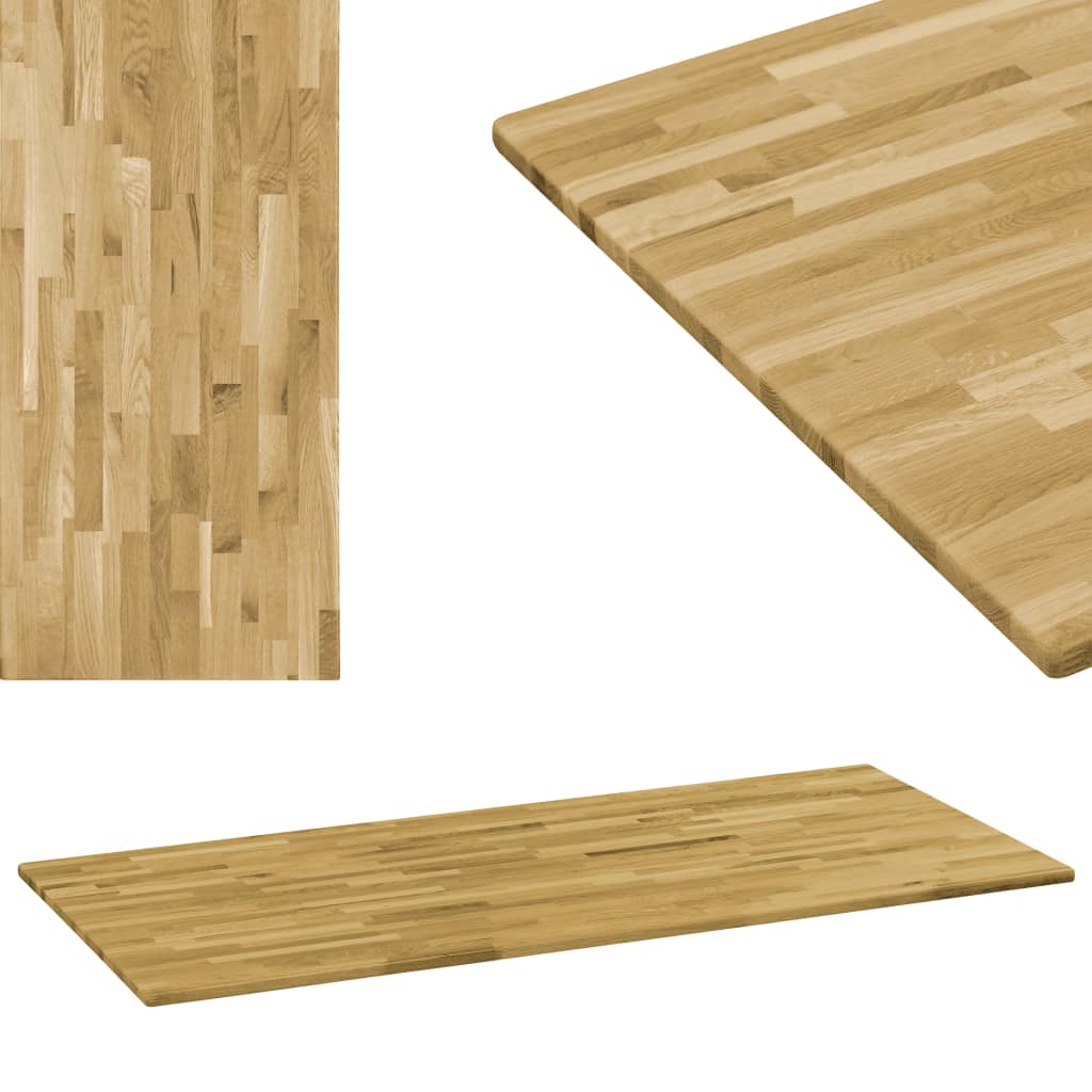 Blat masă, lemn masiv de stejar, dreptunghiular, 23mm 100x60cm - Lando