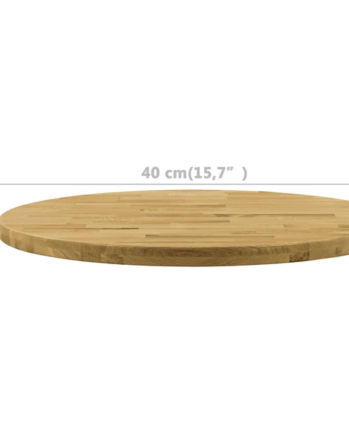 Încărcați imaginea în vizualizatorul Galerie, Blat de masă, lemn masiv de stejar, rotund, 44 mm, 900 mm - Lando
