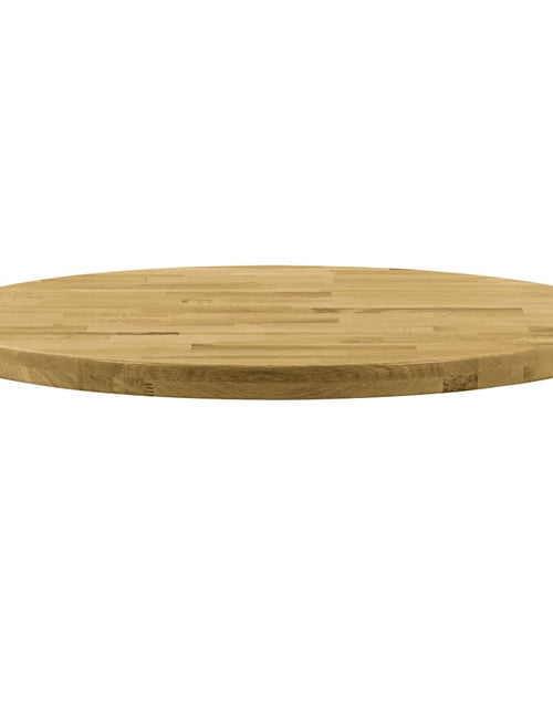 Загрузите изображение в средство просмотра галереи, Blat de masă, lemn masiv de stejar, rotund, 44 mm, 700 mm - Lando
