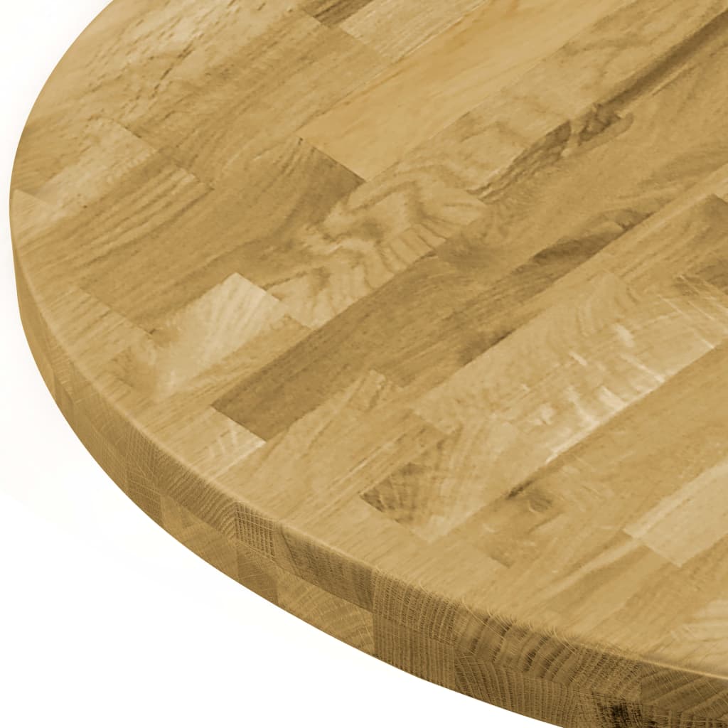 Blat de masă, lemn masiv de stejar, rotund, 44 mm, 700 mm - Lando