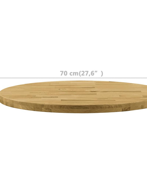 Încărcați imaginea în vizualizatorul Galerie, Blat de masă, lemn masiv de stejar, rotund, 44 mm, 700 mm - Lando
