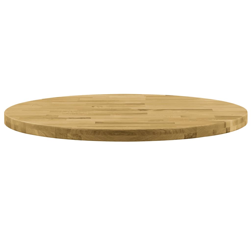 Blat de masă, lemn masiv de stejar, rotund, 44 mm, 800 mm - Lando