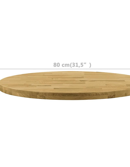 Încărcați imaginea în vizualizatorul Galerie, Blat de masă, lemn masiv de stejar, rotund, 44 mm, 800 mm - Lando
