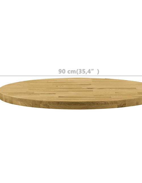 Загрузите изображение в средство просмотра галереи, Blat de masă, lemn masiv de stejar, rotund, 44 mm, 900 mm - Lando
