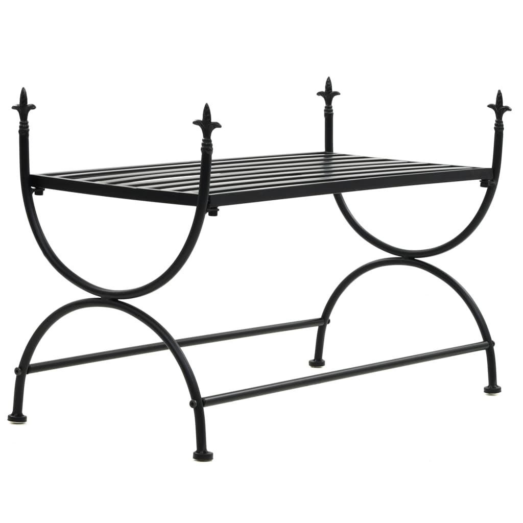 Bancă în stil vintage, negru, metal, 83x42x55 cm Lando - Lando