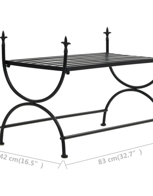 Загрузите изображение в средство просмотра галереи, Bancă în stil vintage, negru, metal, 83x42x55 cm Lando - Lando
