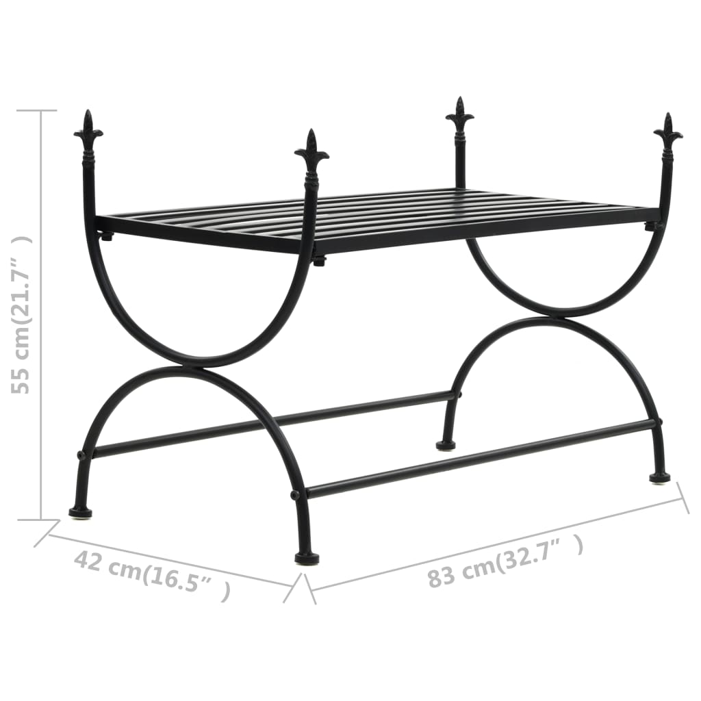 Bancă în stil vintage, negru, metal, 83x42x55 cm Lando - Lando