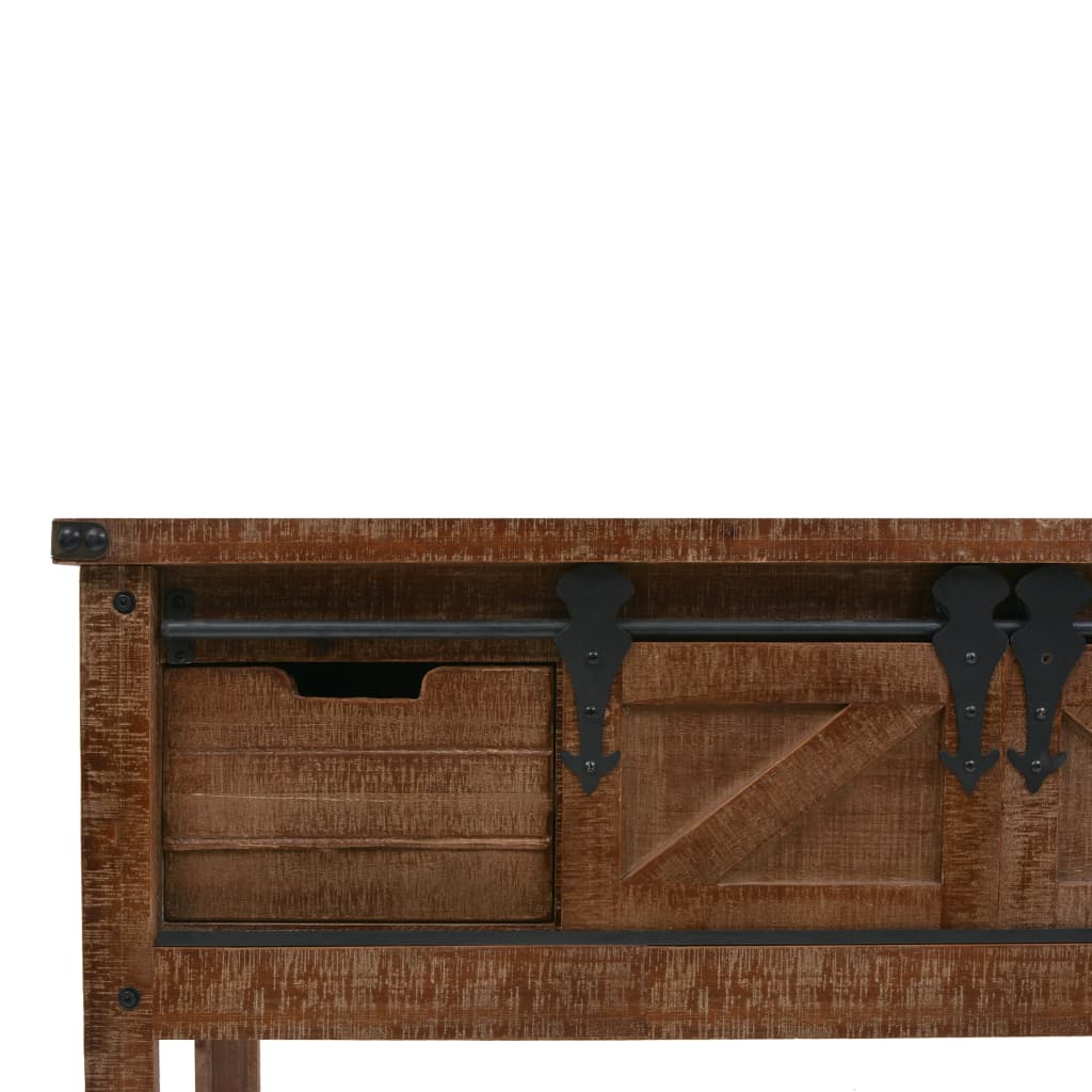 Masă consolă din lemn masiv de brad, maro, 131x35,5x75 cm Lando - Lando