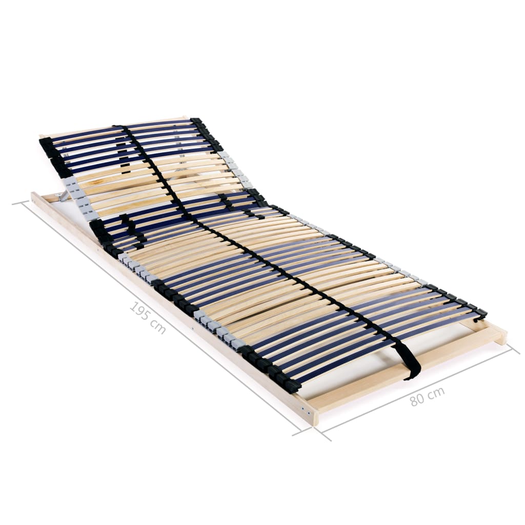 Bază de pat cu șipci, 42 șipci, 7 zone, 80 x 200 cm - Lando