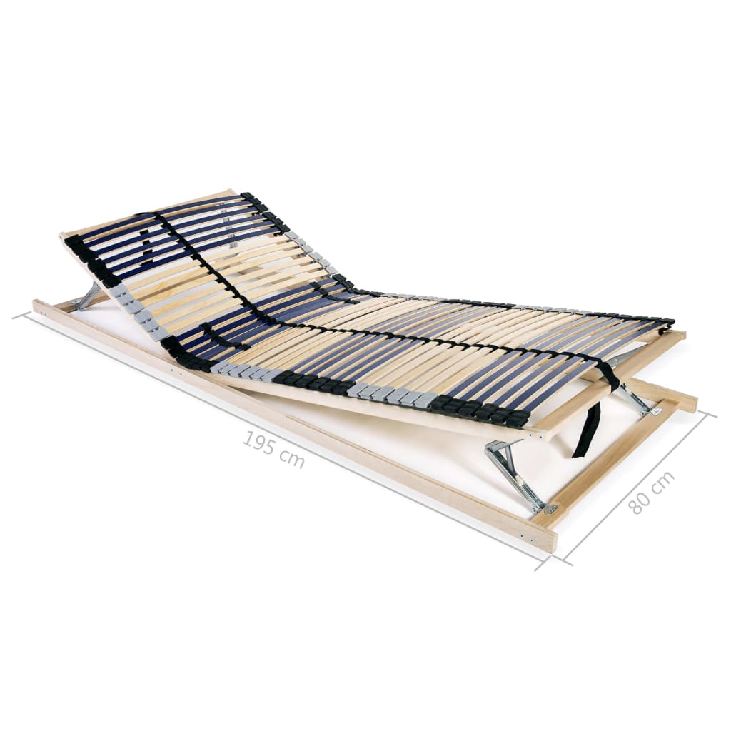 Bază de pat cu șipci, 42 șipci, 7 zone, 80 x 200 cm - Lando