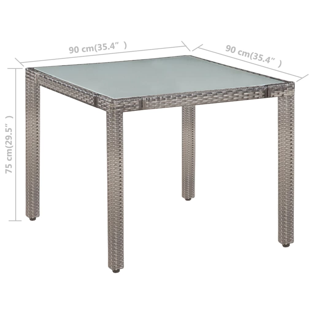 Set mobilier de exterior cu perne, 5 piese, gri, poliratan Lando - Lando