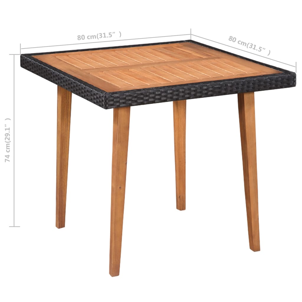 Set mobilier de exterior, 5 piese, negru și maro, poliratan Lando - Lando