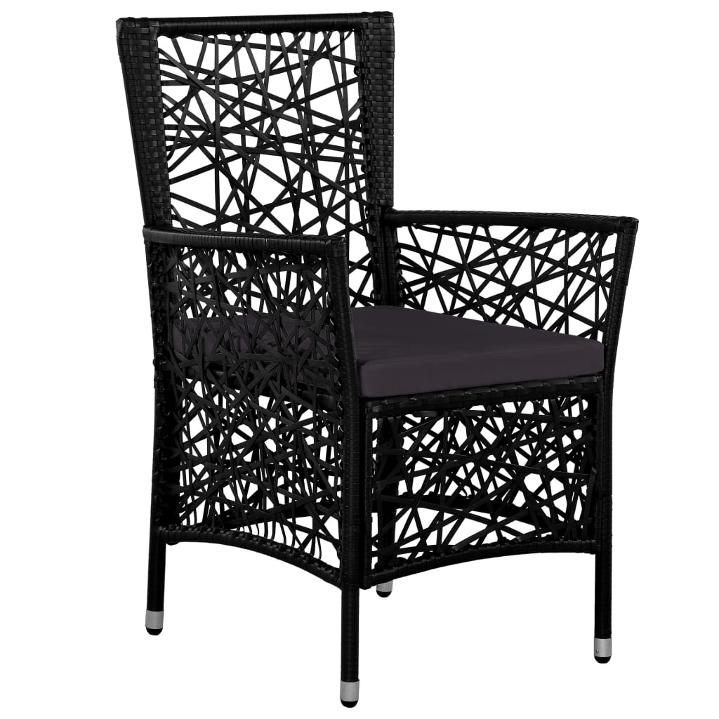 Set mobilier de exterior, 7 piese, negru, poliratan Lando - Lando