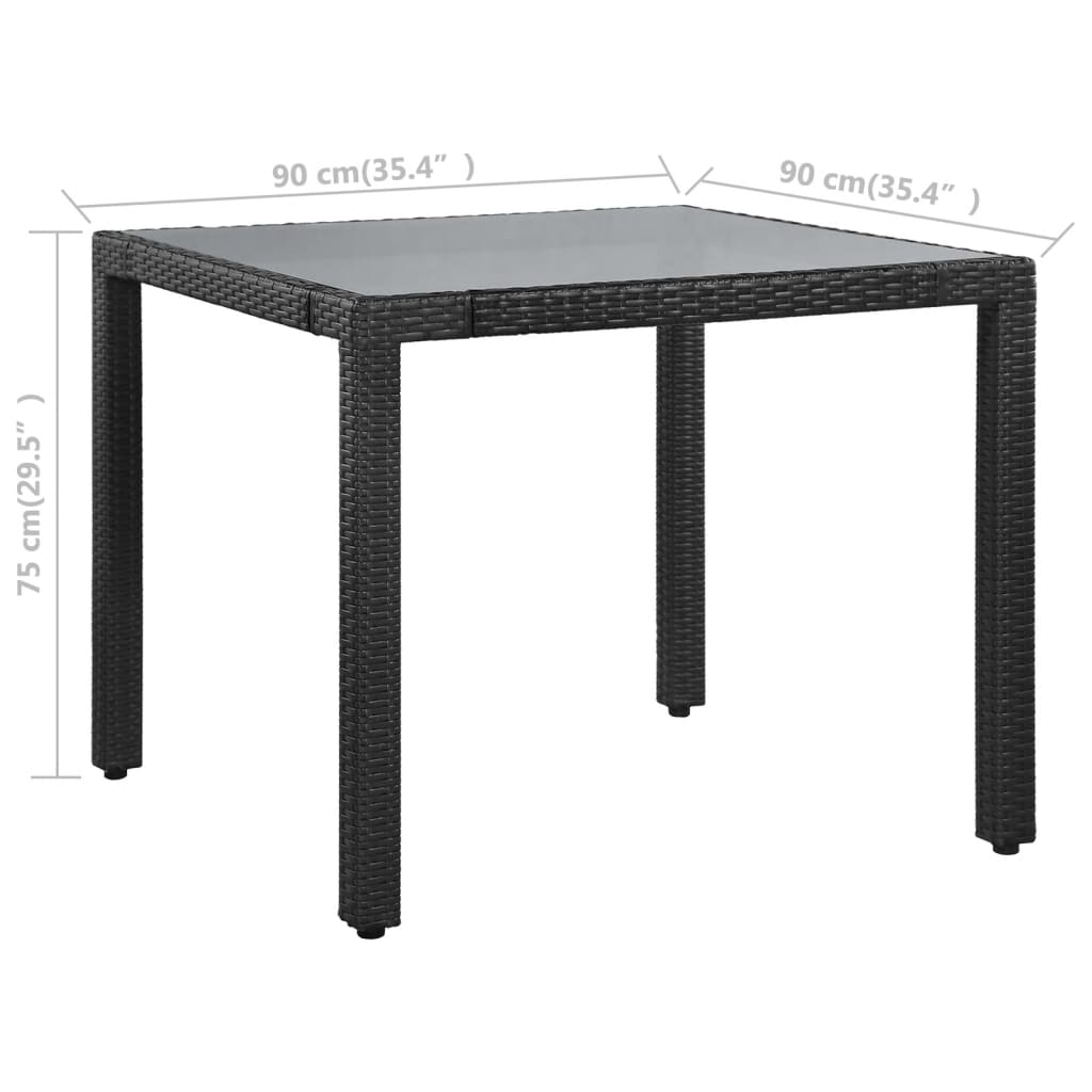 Set mobilier de exterior, 5 piese, negru, poliratan Lando - Lando