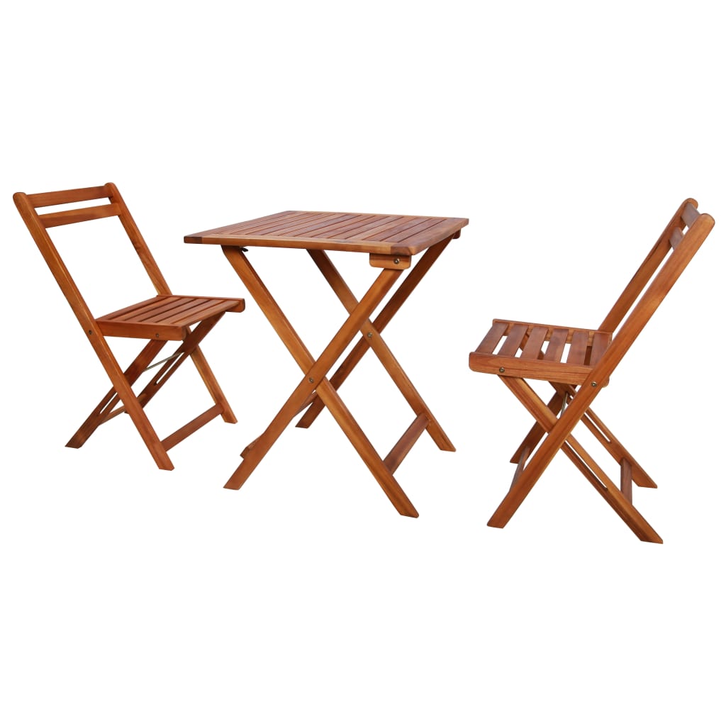 Set mobilier bistro pliabil, 3 piese, lemn masiv de acacia Lando - Lando