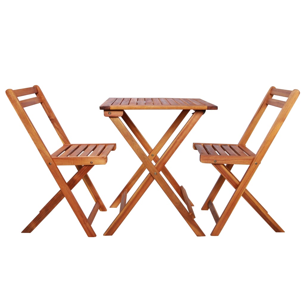 Set mobilier bistro pliabil, 3 piese, lemn masiv de acacia Lando - Lando