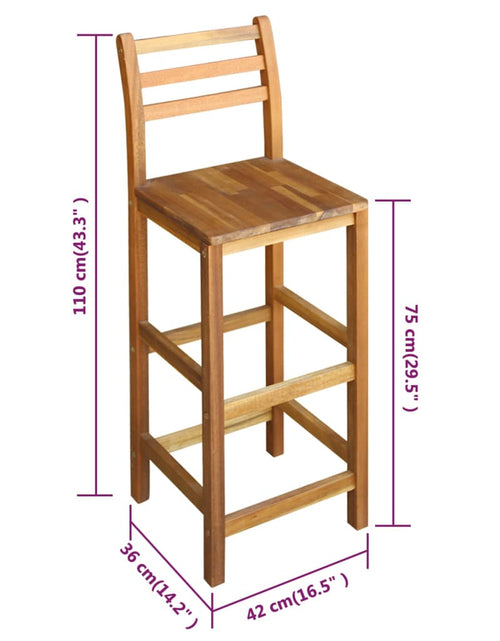Încărcați imaginea în vizualizatorul Galerie, Scaune de bar, 2 buc., lemn masiv de acacia - Lando
