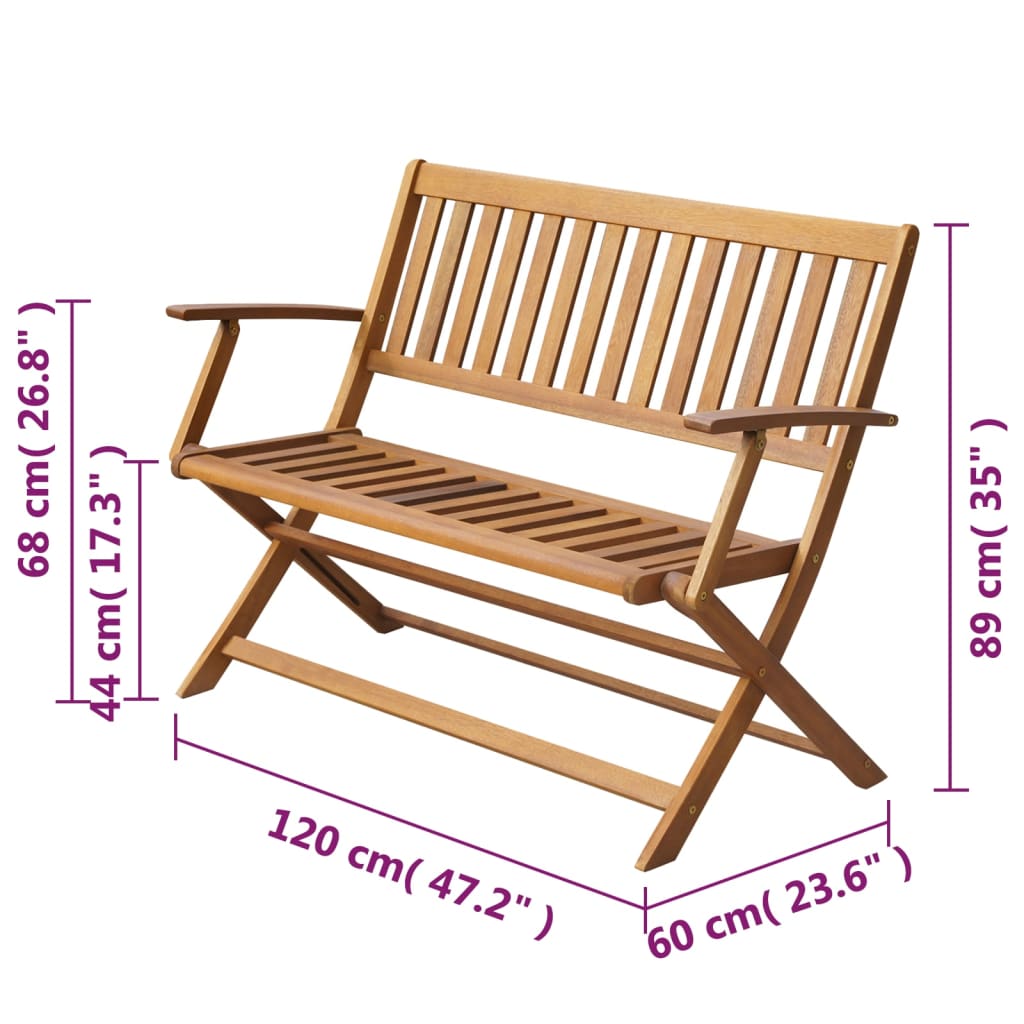 Bancă de grădină, 120 cm, lemn masiv de acacia - Lando