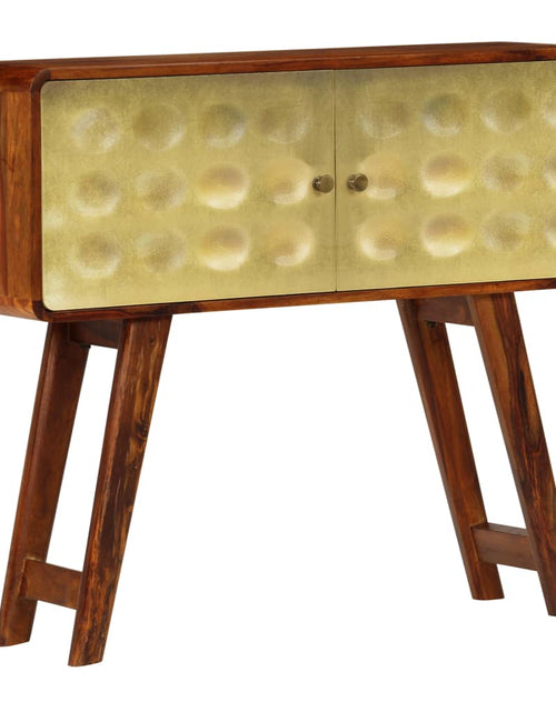 Загрузите изображение в средство просмотра галереи, Servantă lemn masiv de sheesham cu imprimeu auriu 90x30x77 cm - Lando
