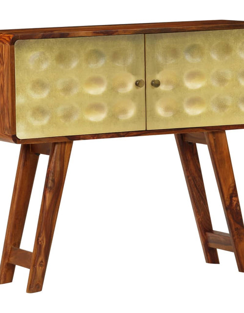 Загрузите изображение в средство просмотра галереи, Servantă lemn masiv de sheesham cu imprimeu auriu 90x30x77 cm - Lando
