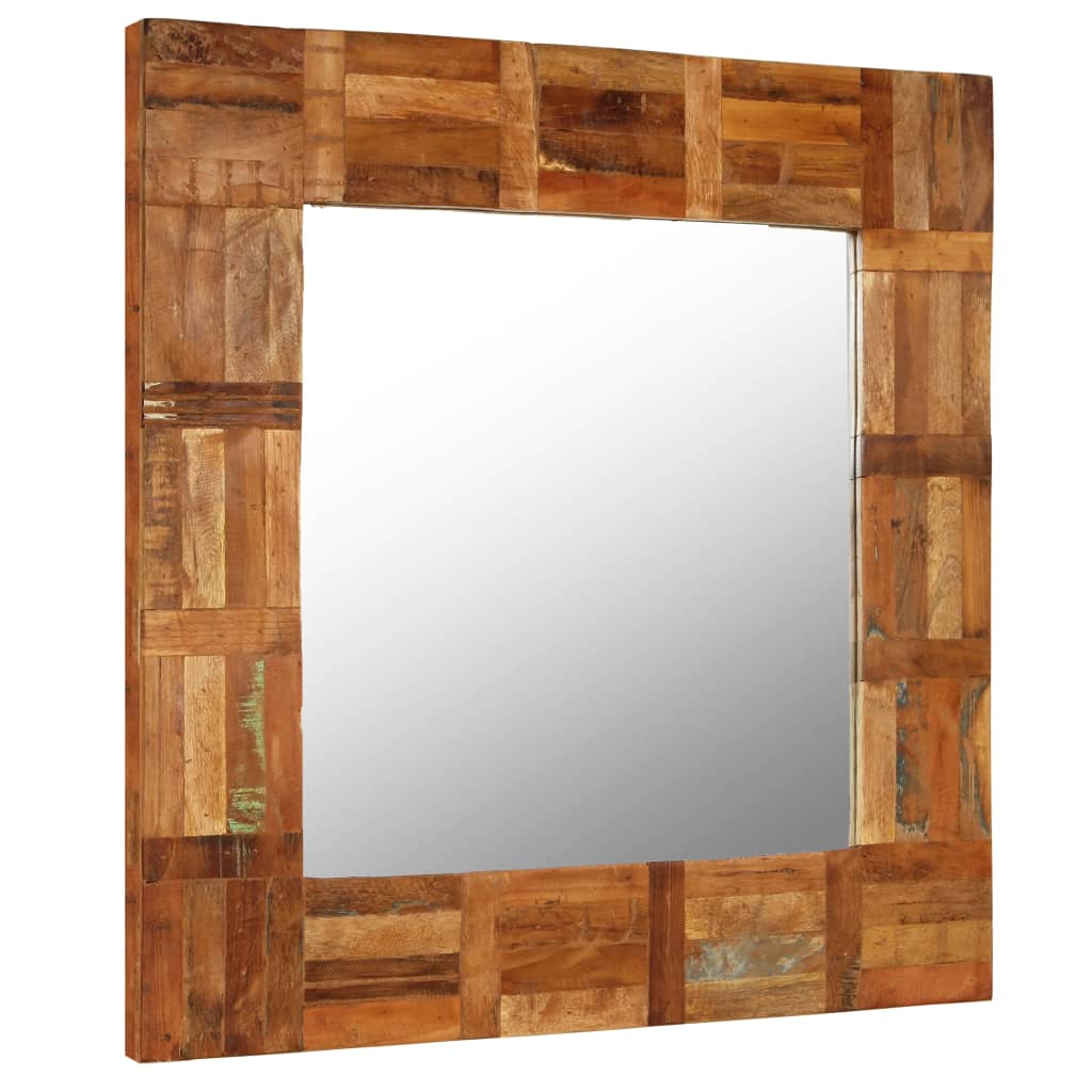 Oglindă de perete, 60 x 60 cm, lemn masiv reciclat Lando - Lando