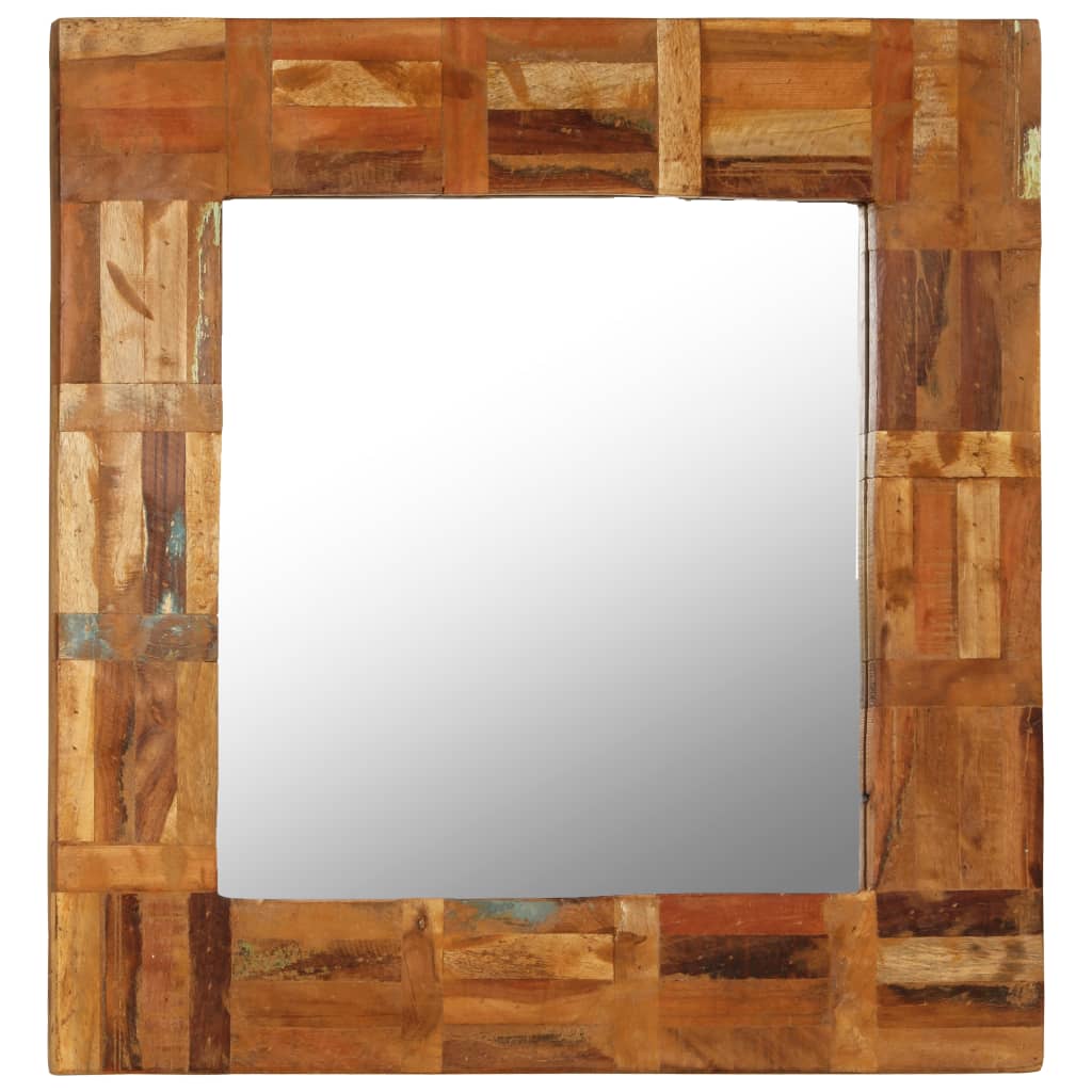 Oglindă de perete, 60 x 60 cm, lemn masiv reciclat Lando - Lando