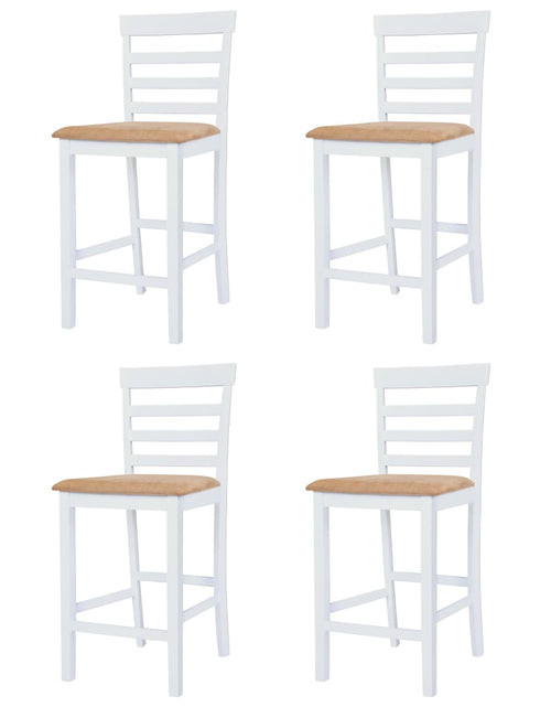 Загрузите изображение в средство просмотра галереи, Set masă și scaune de bar, 5 piese, lemn masiv, maro și alb - Lando
