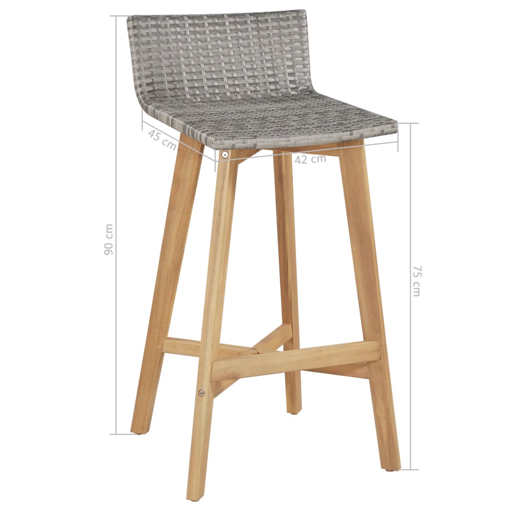 Set mobilier de exterior, 5 piese, lemn masiv de acacia Lando - Lando