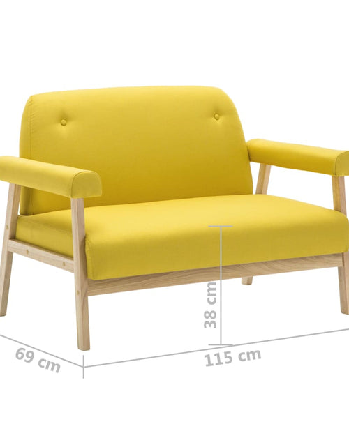 Încărcați imaginea în vizualizatorul Galerie, Canapea cu 2 locuri, galben, material textil - Lando
