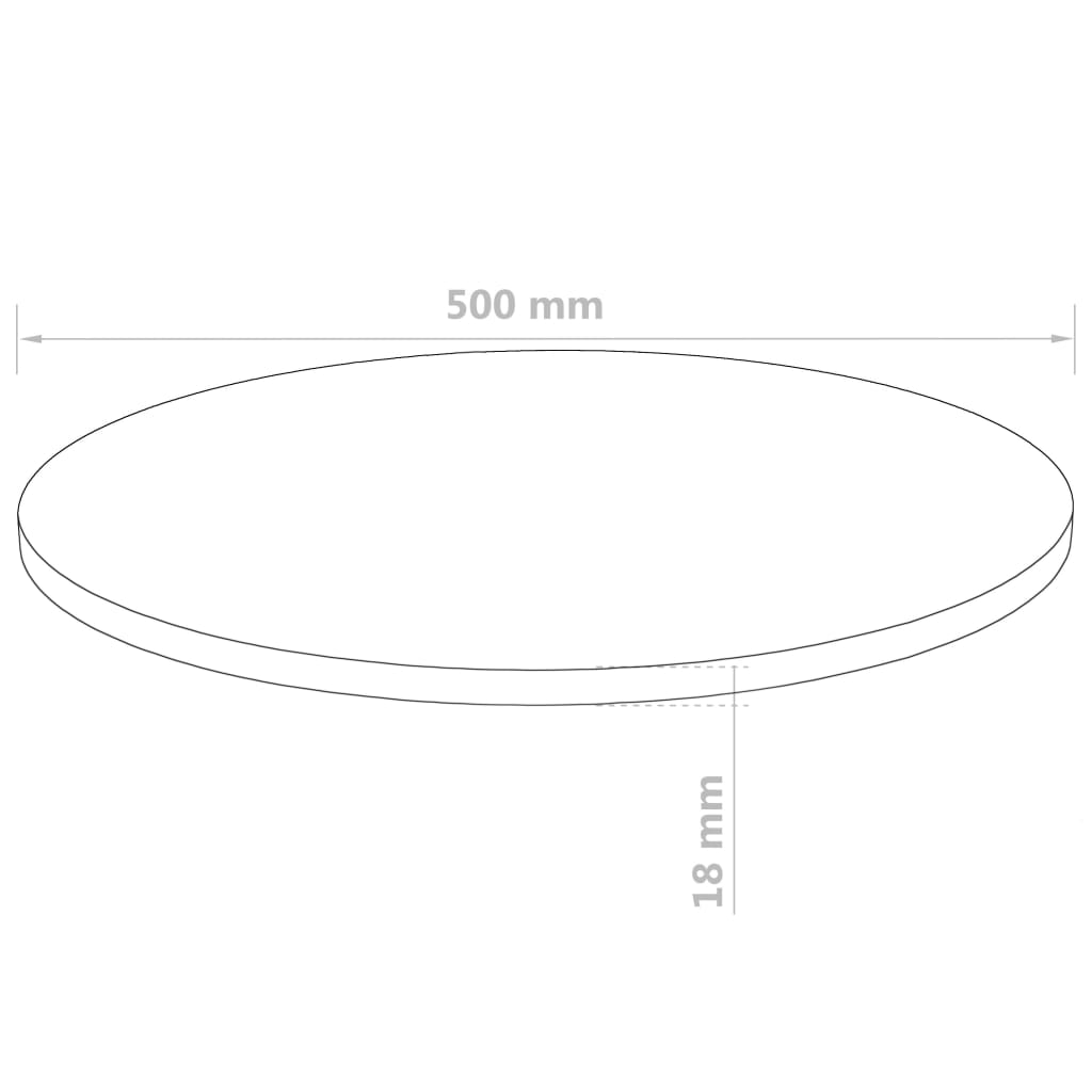 Blat de masă din MDF, rotund, 500 x 18 mm - Lando