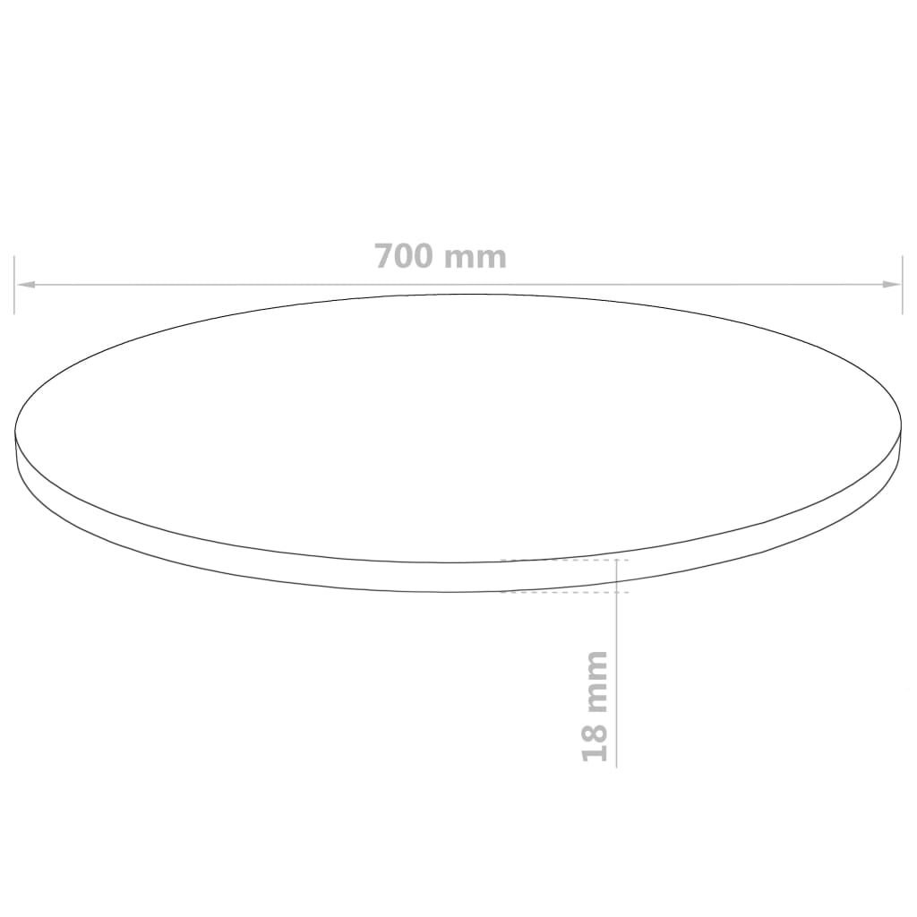 Blat de masă din MDF, rotund, 700 x 18 mm - Lando