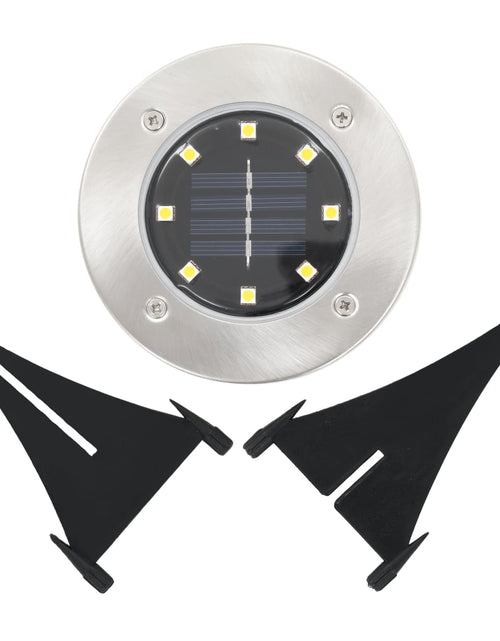 Загрузите изображение в средство просмотра галереи, Lămpi solare pentru sol, 8 buc., cu LED-uri, lumină albă Lando - Lando
