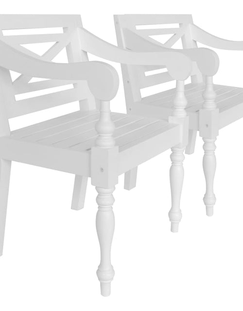 Încărcați imaginea în vizualizatorul Galerie, Scaune Batavia, 2 buc., alb, lemn masiv mahon - Lando
