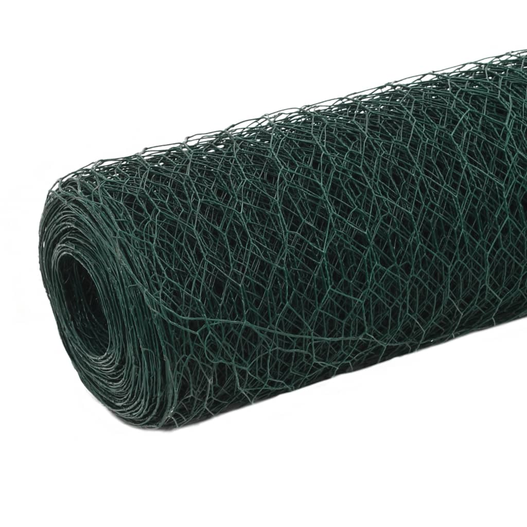 Plasă de sârmă găini, verde, 25 x 1,2 m, oțel cu înveliș PVC Lando - Lando